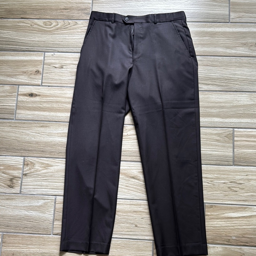 Alfani Brown Dress Pants Flat Front Tailored